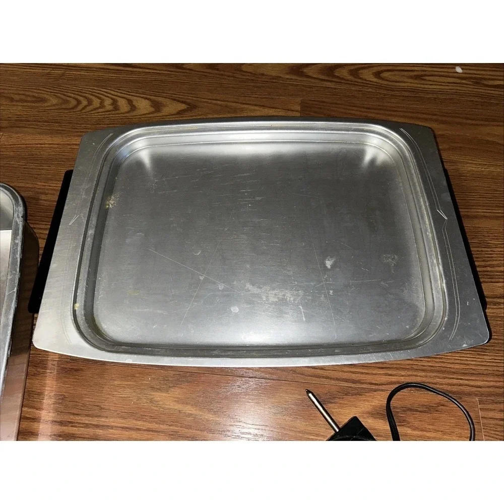 LEKTRO MAID Electric Skillet #13669 Miracle Maid West Bend W/ Tray & Plug Works